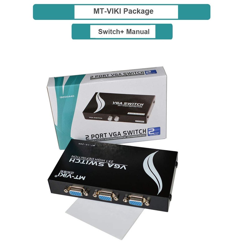 MT-VIKI 2 Port VGA Switch Video Selector Switcher Box (2 Input 1 Output) - Image 4